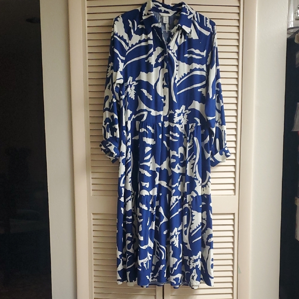 H&M Blue and White Floral Maxi Dress